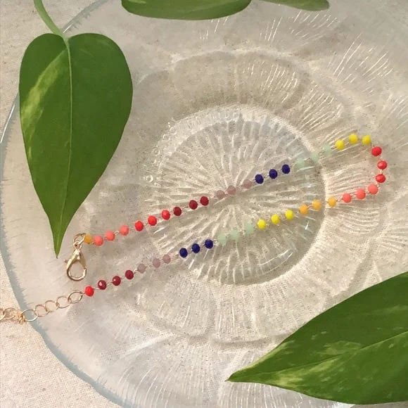 Multicolored Boho Anklet - Picture 6 of 9